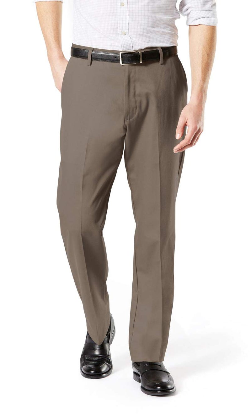 DockersÂ® Men's Classic Fit Signature Khaki Lux Cotton Stretch Pants (Regular and Big & Tall), Dark Pebble, 34W x 32L - Image 1